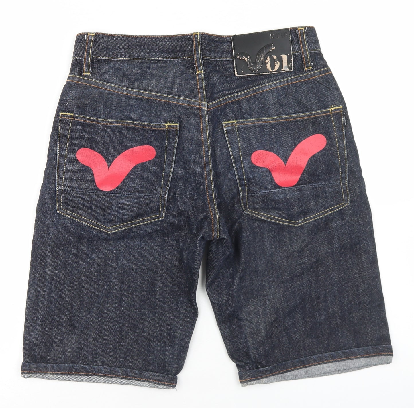 Voi Jeans Mens Blue  Cotton Bermuda Shorts Size 30 in L9 in Regular Button