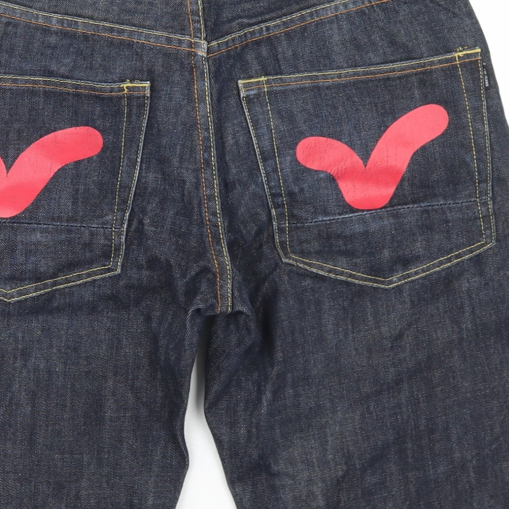 Voi Jeans Mens Blue  Cotton Bermuda Shorts Size 30 in L9 in Regular Button
