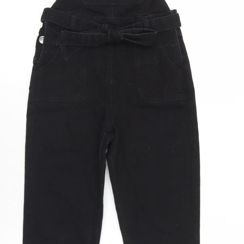 George Girls Black  Cotton Dungaree One-Piece Size 7-8 Years  Button