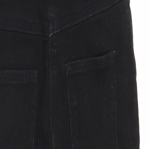 George Girls Black  Cotton Dungaree One-Piece Size 7-8 Years  Button