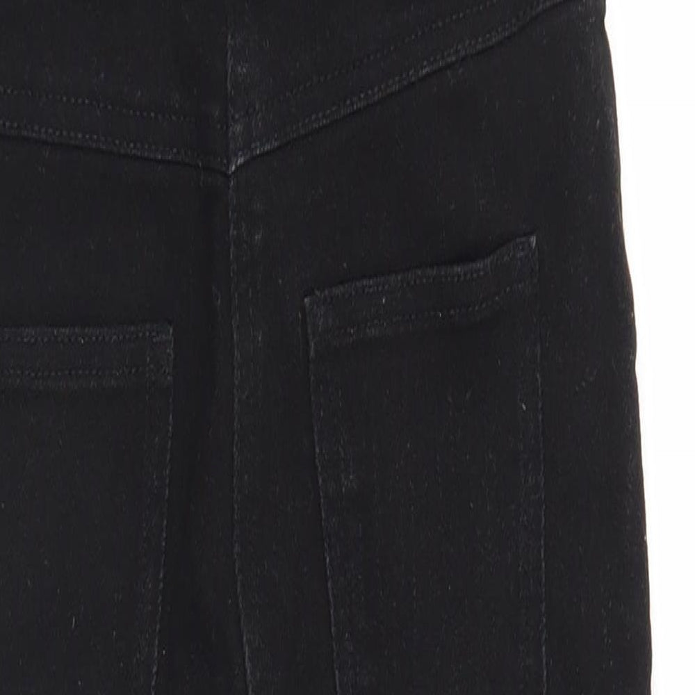 George Girls Black  Cotton Dungaree One-Piece Size 7-8 Years  Button