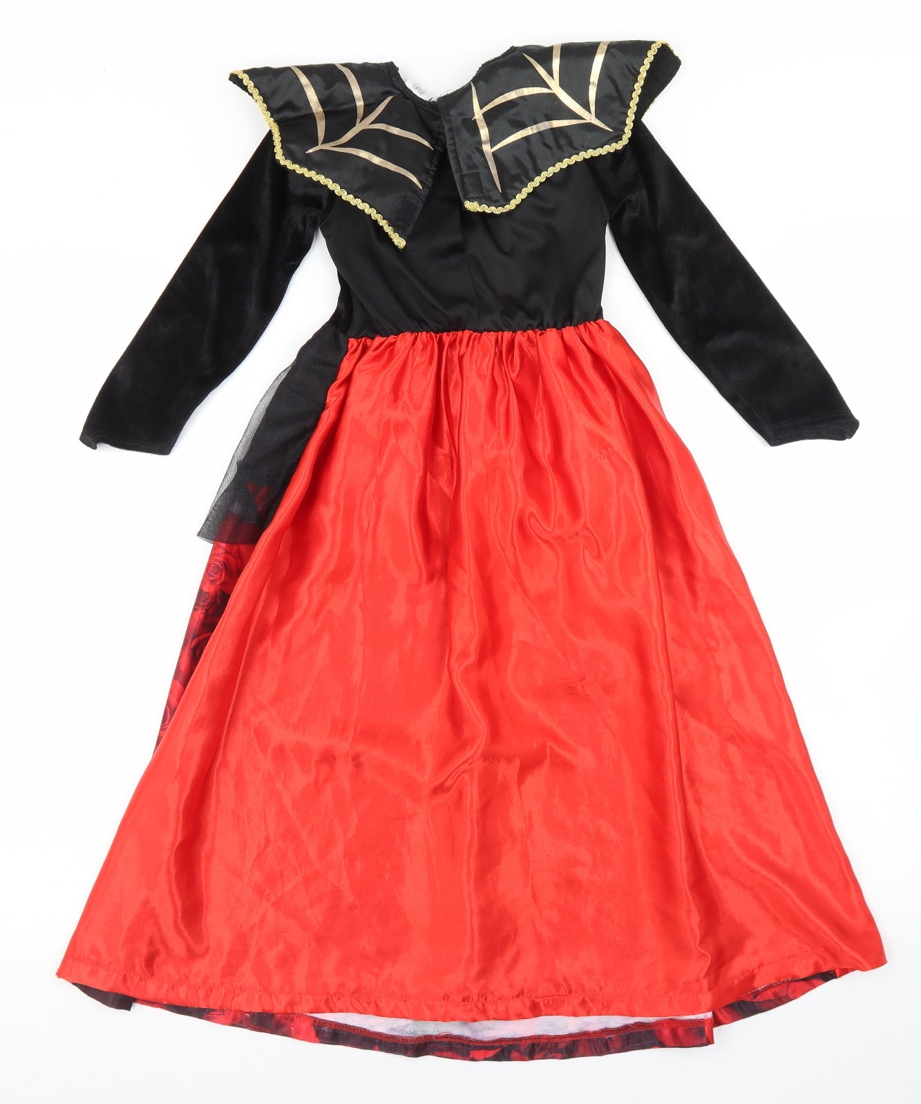 F&F Girls Multicoloured Floral Polyester Skater Dress  Size 5-6 Years  Round Neck Hook & Loop - Vampire Fancy Dress