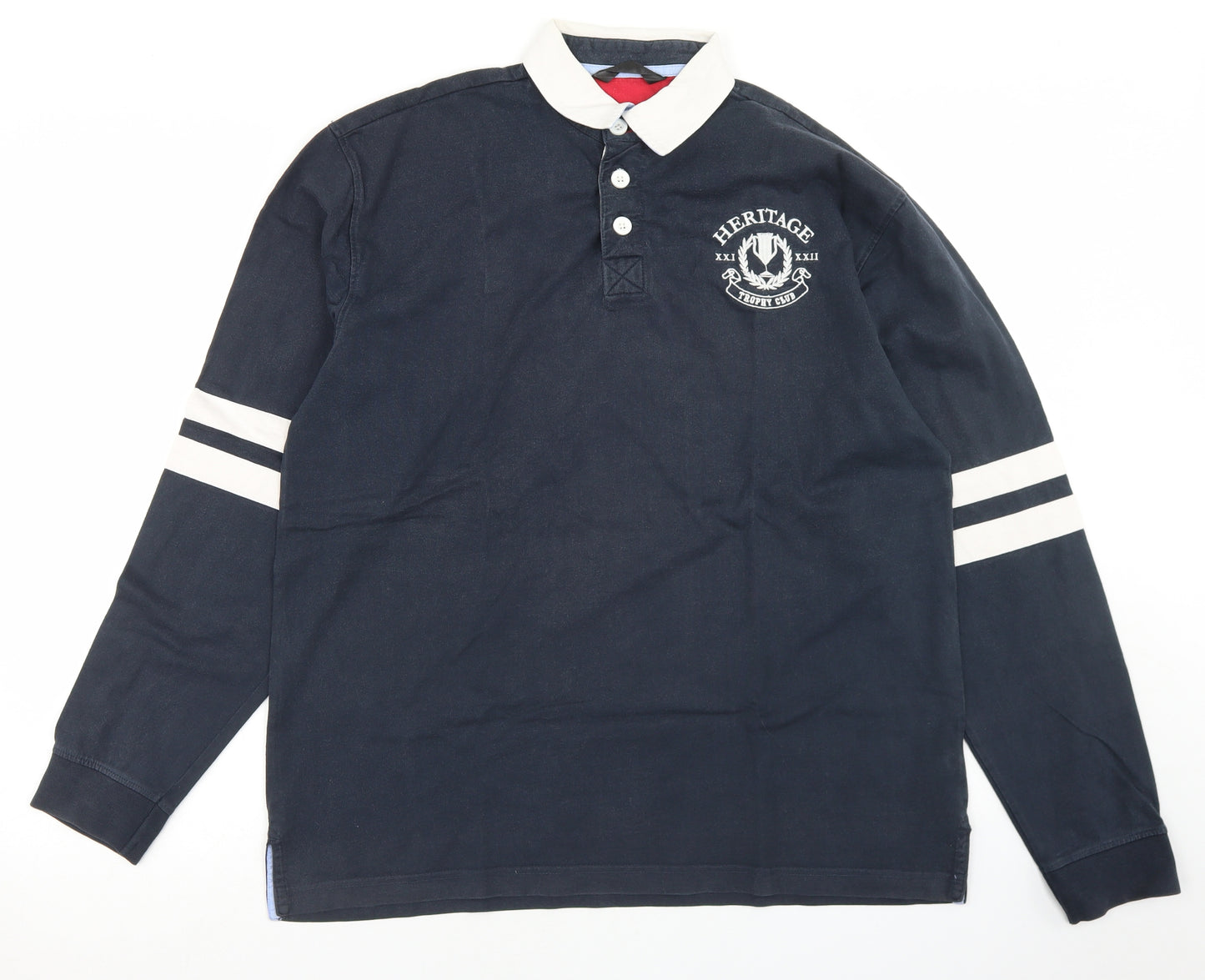 Dunnes Stores Mens Blue  Cotton  Polo Size L Collared