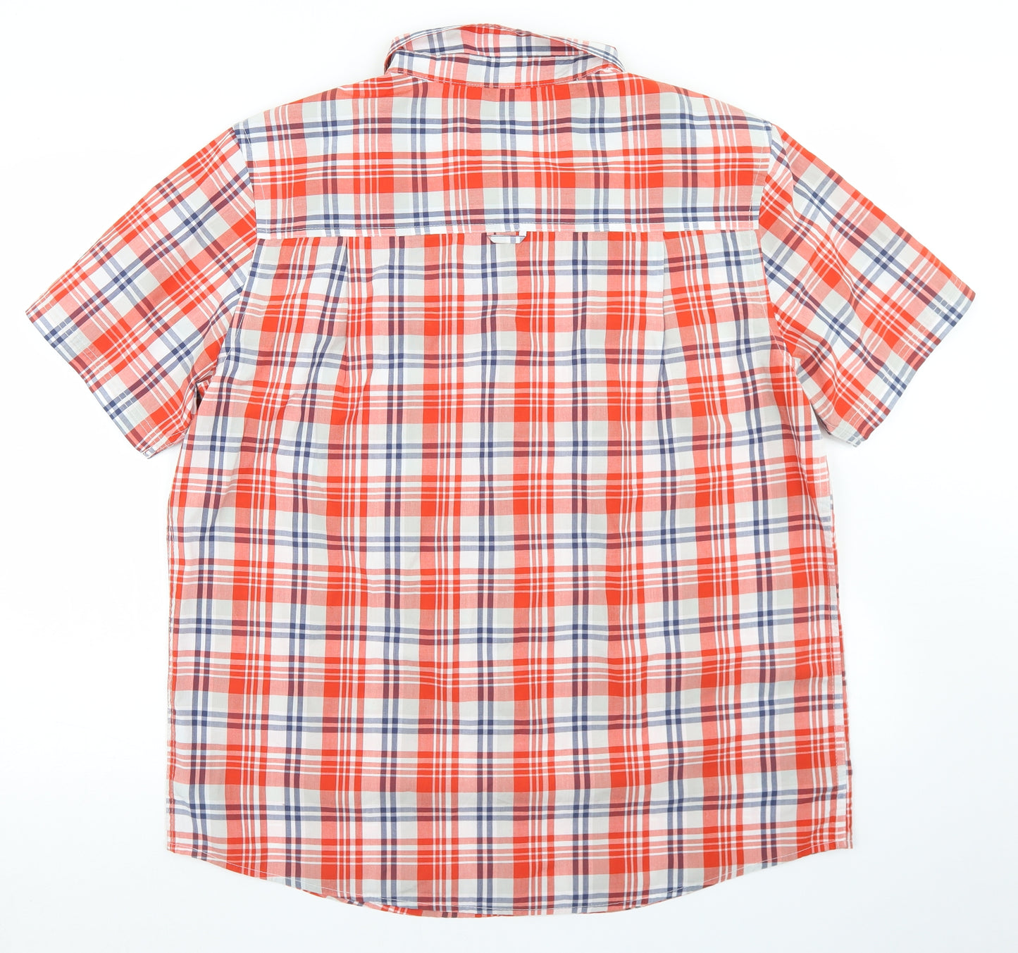 Craghoppers Mens Orange Plaid Polyester  Button-Up Size XL Collared Button