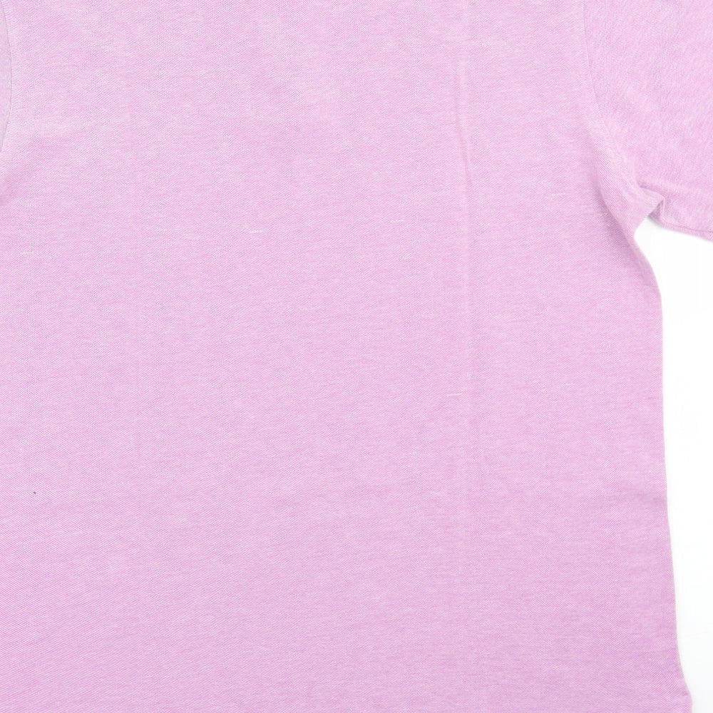 Dunnes Stores Mens Pink  Cotton  Polo Size M Collared Button