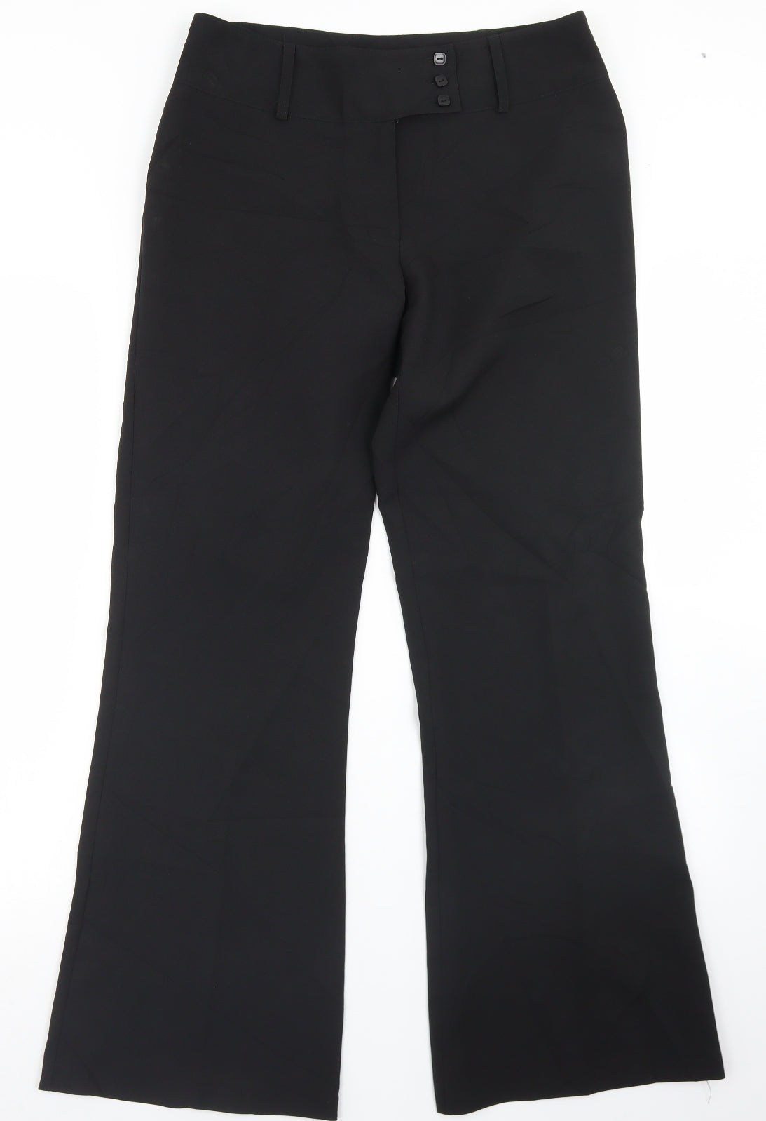 Matalan Womens Black  Polyester Dress Pants Trousers Size 10 L30 in Regular Button