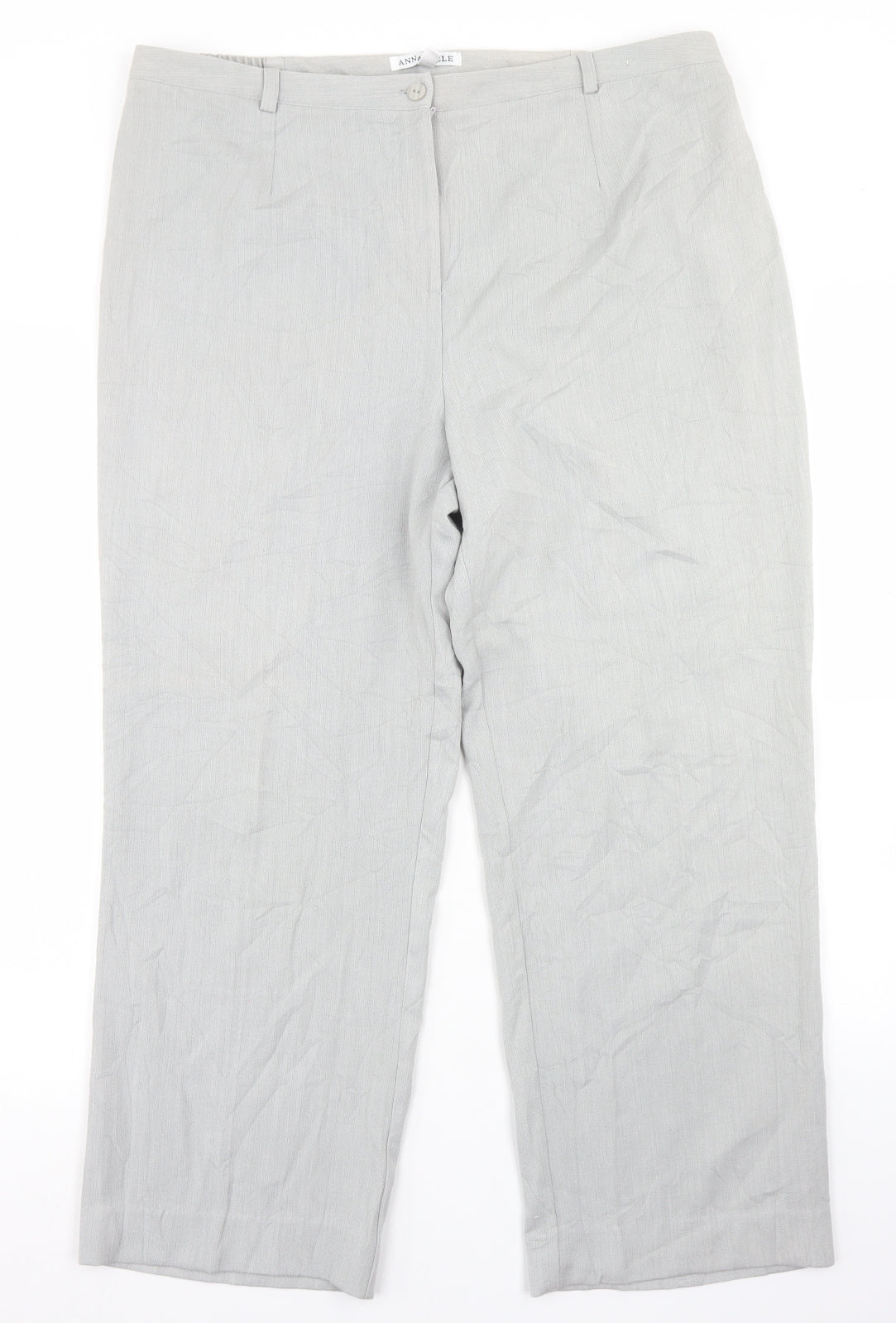 Annabelle Womens Grey  Polyester Trousers  Size 18 L26 in Regular Button