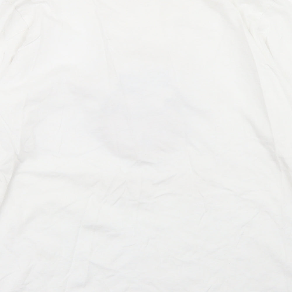 Festive Fun Womens White  Cotton Basic T-Shirt Size 12 Crew Neck - Christmas Pudding
