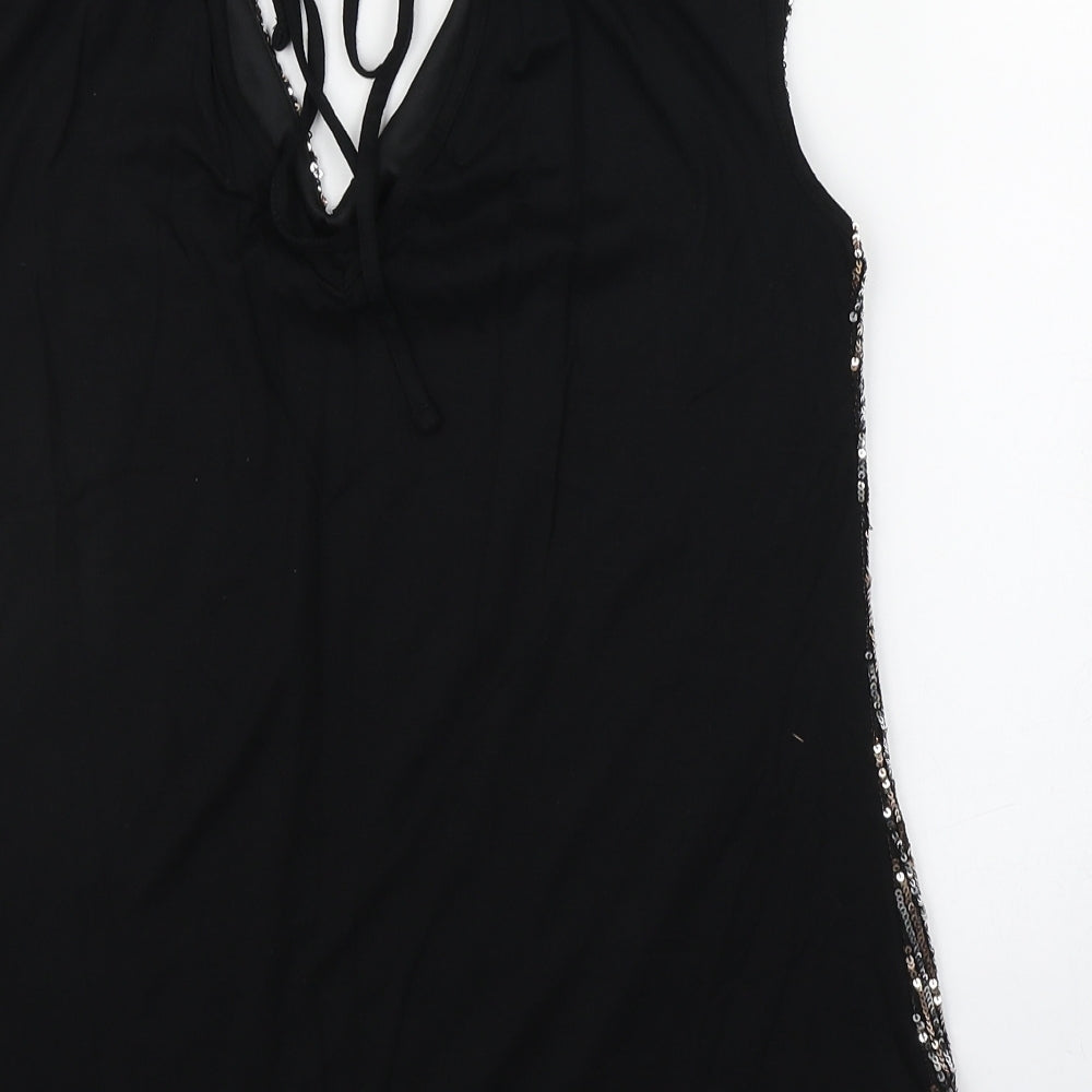 F&F Womens Gold  Polyester Basic Tank Size 14 V-Neck
