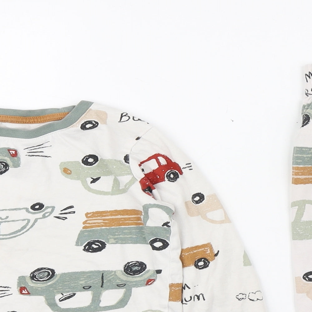 F&F Boys Multicoloured Geometric Cotton  Pyjama Set Size 4-5 Years  Pullover - Vehicle