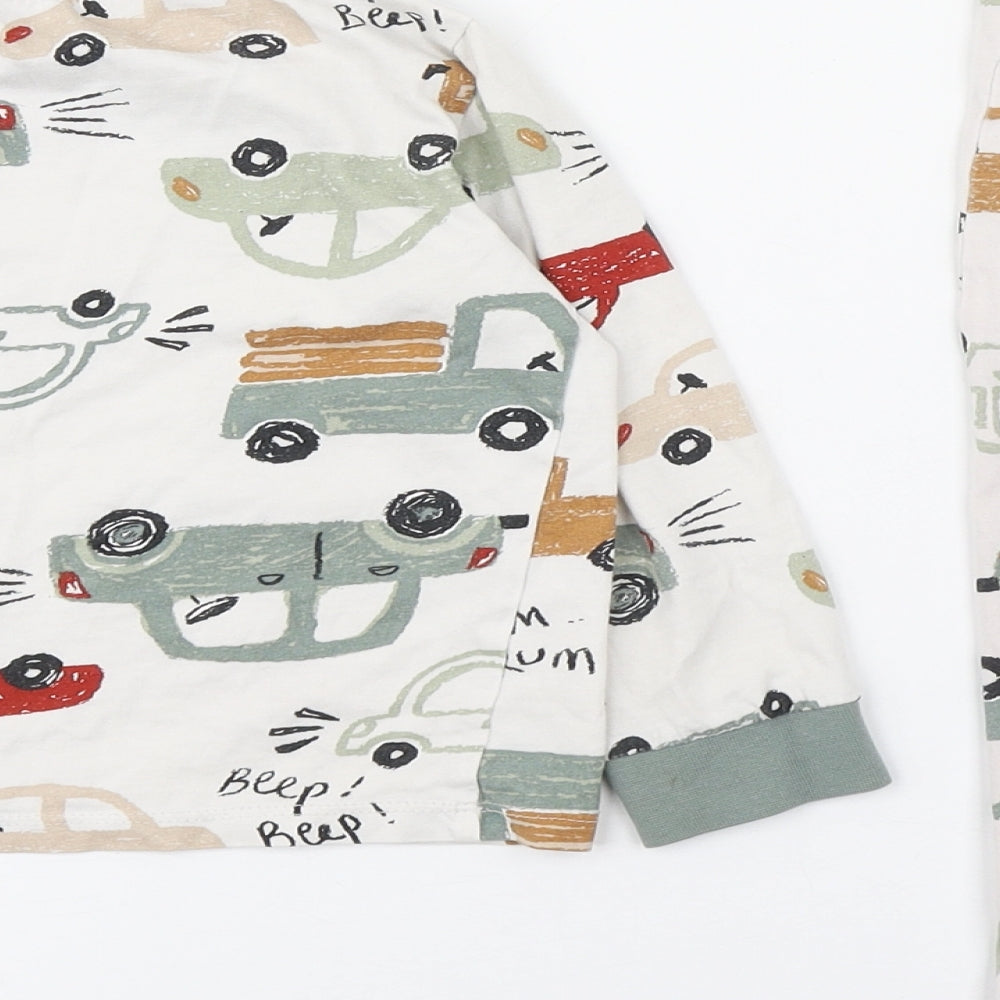 F&F Boys Multicoloured Geometric Cotton  Pyjama Set Size 4-5 Years  Pullover - Vehicle