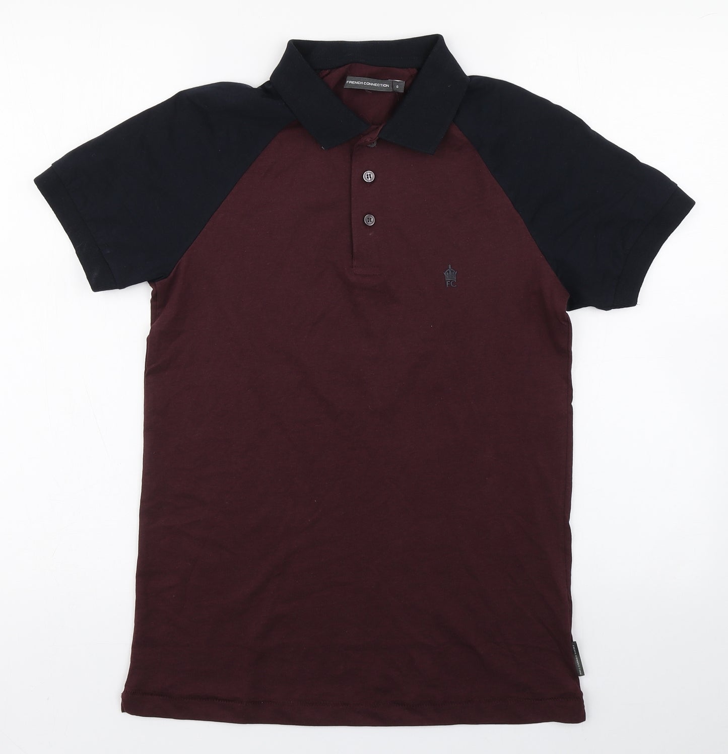 French Connection Mens Red  Cotton  Polo Size S Collared Pullover