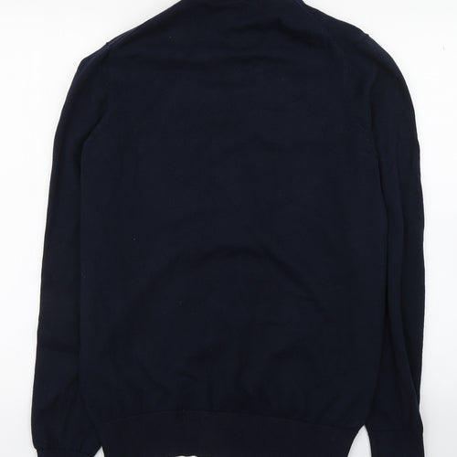 Crew Clothing Mens Blue Crew Neck  Cotton Full Zip Jumper Size S