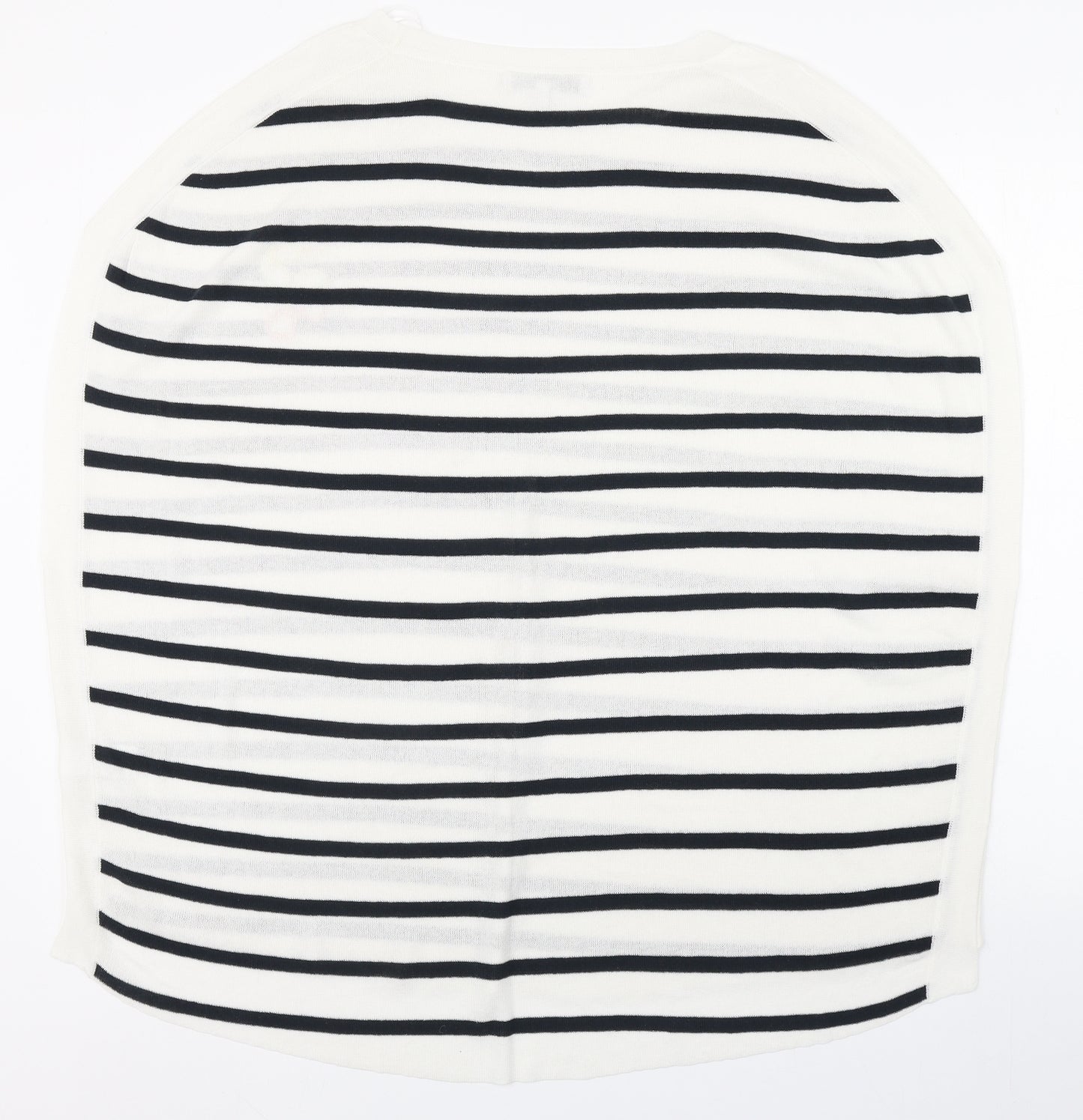 NEXT Womens White Round Neck Striped Acrylic Pullover Jumper Size XL   - Sunglasses