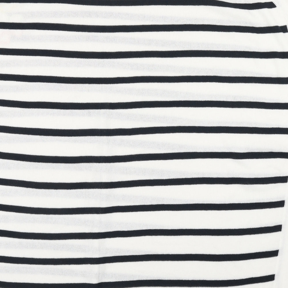 NEXT Womens White Round Neck Striped Acrylic Pullover Jumper Size XL   - Sunglasses