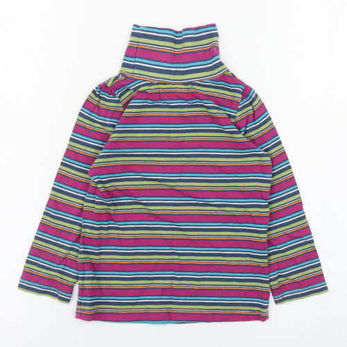 Indigo Girls Multicoloured Striped Cotton Pullover T-Shirt Size 2-3 Years Roll Neck