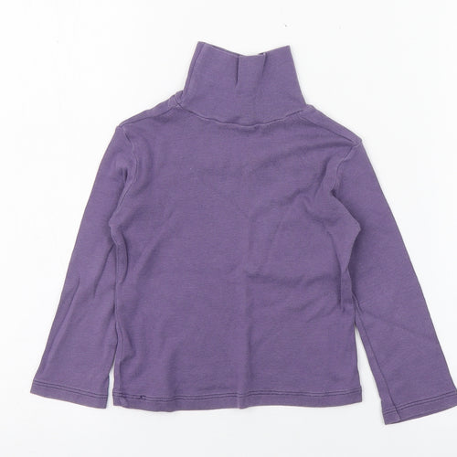 United Colors of Benetton Girls Purple  Cotton Basic T-Shirt Size 2 Years High Neck Pullover