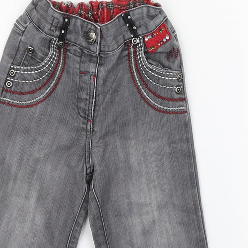 St Bernard Girls Grey  Cotton Jogger Jeans Size 18-24 Months  Zip
