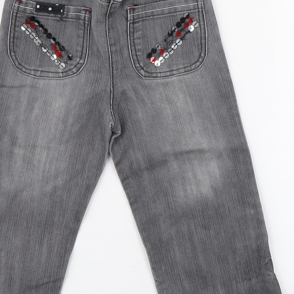 St Bernard Girls Grey  Cotton Jogger Jeans Size 18-24 Months  Zip