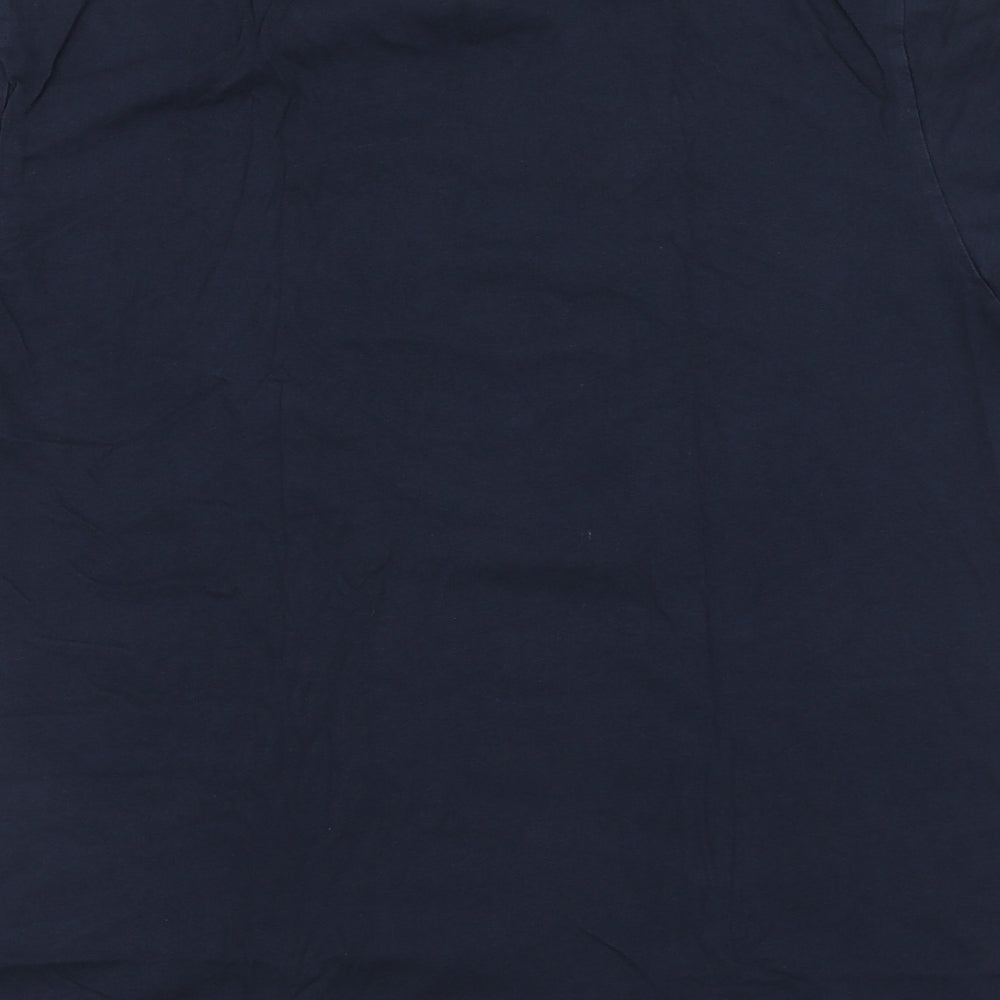 F&F Mens Blue  Polyester  T-Shirt Size M Round Neck