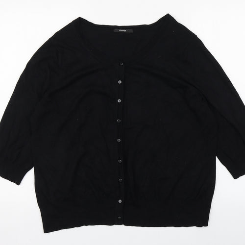 George Womens Black Round Neck  Viscose Cardigan Jumper Size 22