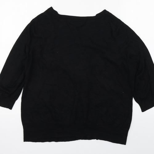 George Womens Black Round Neck  Viscose Cardigan Jumper Size 22