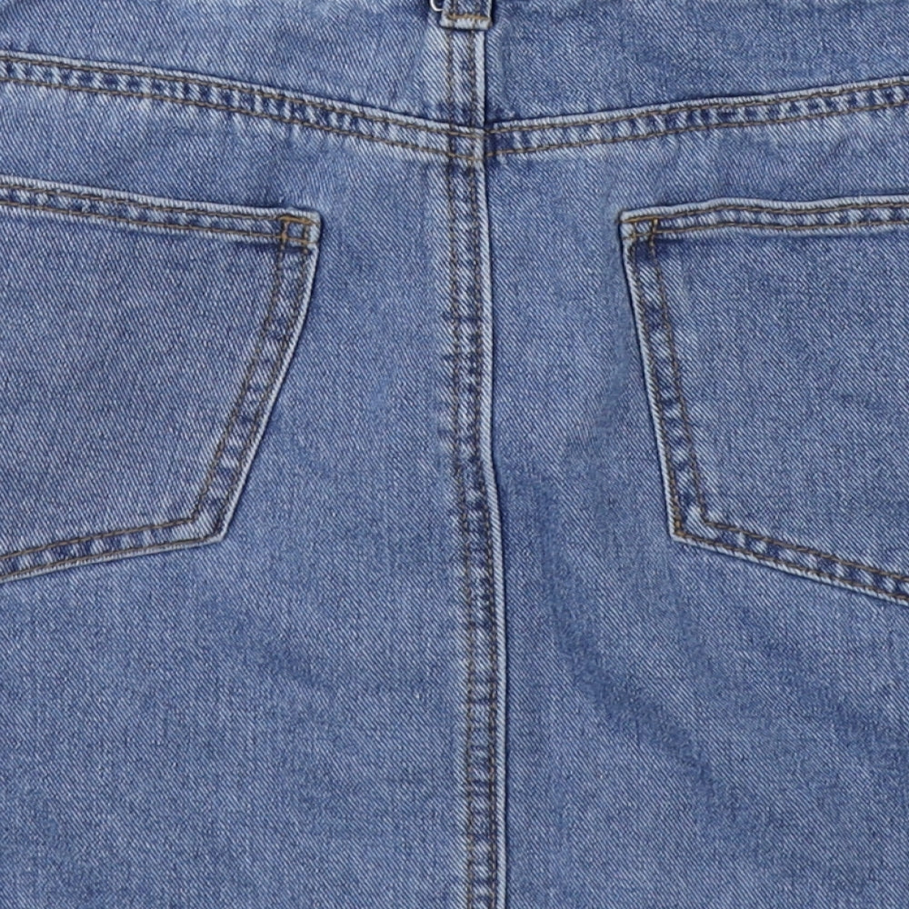 Denim co. Womens Blue  Cotton A-Line Skirt Size 12   Zip