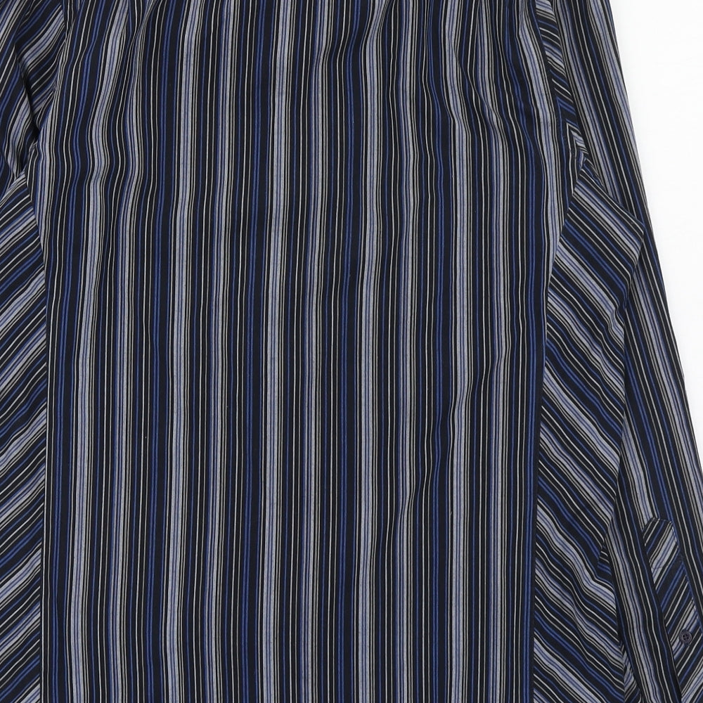 Ben Sherman Mens Blue Striped Cotton  Button-Up Size S Collared Button
