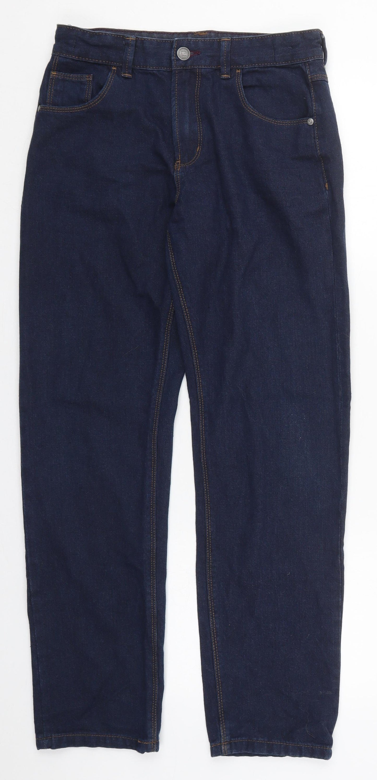 George Boys Blue  Cotton Straight Jeans Size 12-13 Years  Regular Button