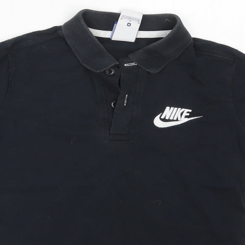Nike Boys Black  Cotton Basic Polo Size 10-11 Years Collared Pullover