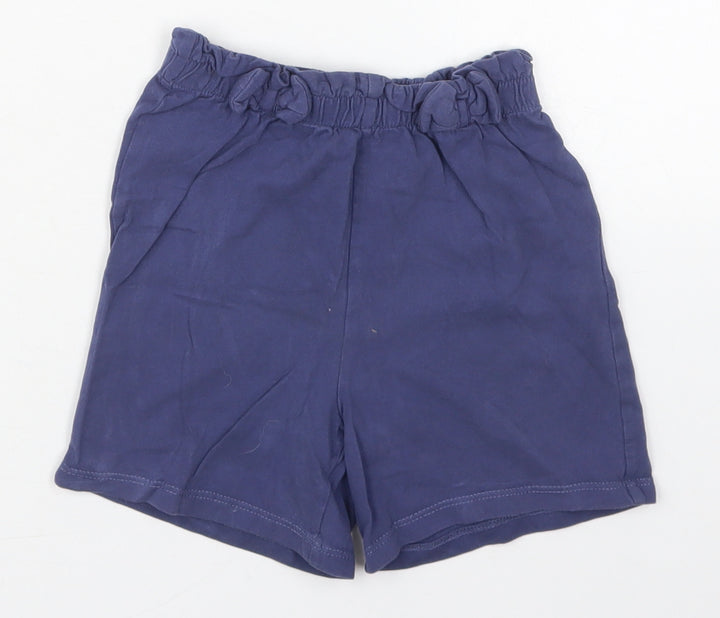 George Girls Blue Cotton Bermuda Shorts Size 5-6 Years Regular