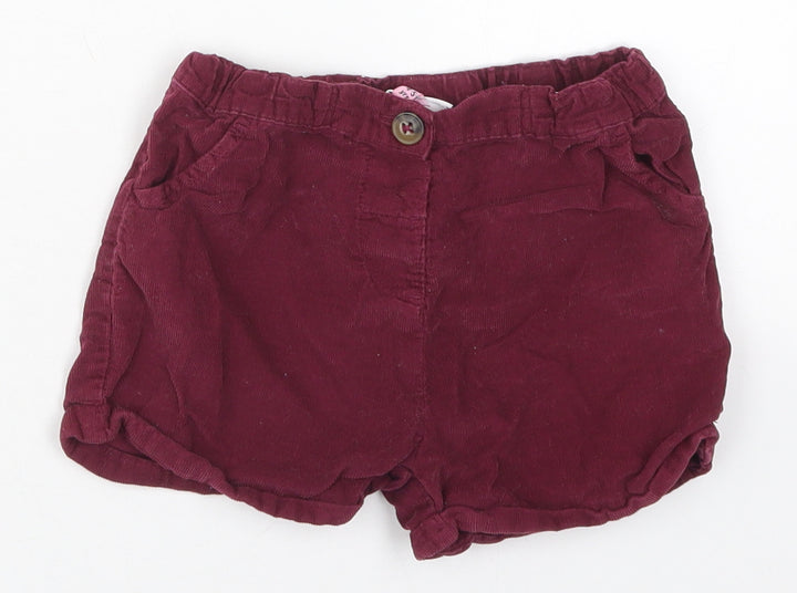 Hullabaloo Girls Purple  Cotton Mom Shorts Size 4-5 Years  Regular