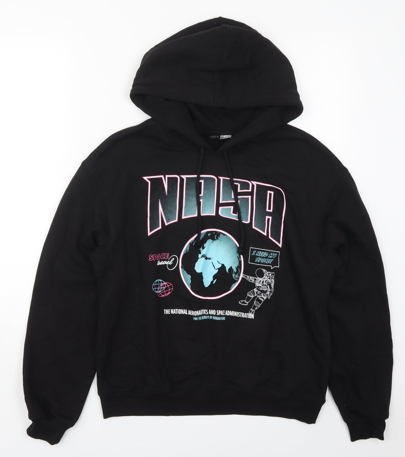 H&M Womens Black  Cotton Pullover Hoodie Size M  Pullover - Nasa