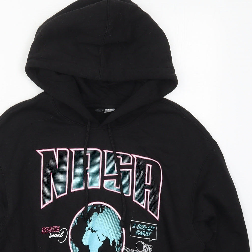 H&M Womens Black  Cotton Pullover Hoodie Size M  Pullover - Nasa