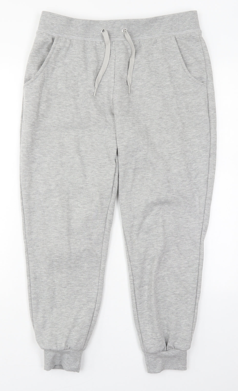 New Look Womens Grey  Cotton Sweatpants Trousers Size M L25 in Regular Drawstring