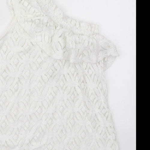 H&M Womens White  Cotton Basic Tank Size XS One Shoulder