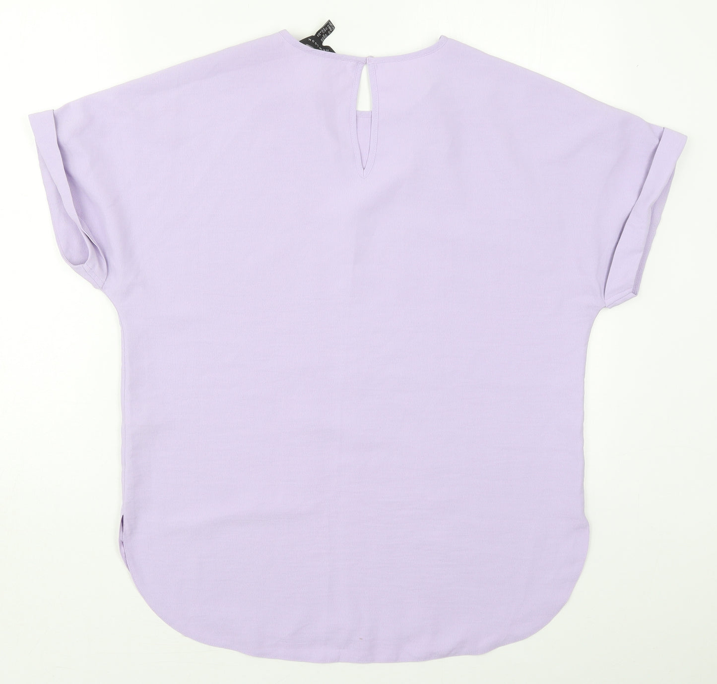 New Look Womens Purple  Polyester Basic Blouse Size 12 Round Neck