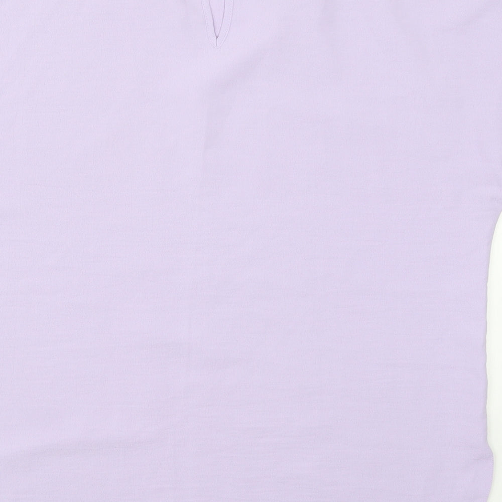 New Look Womens Purple  Polyester Basic Blouse Size 12 Round Neck