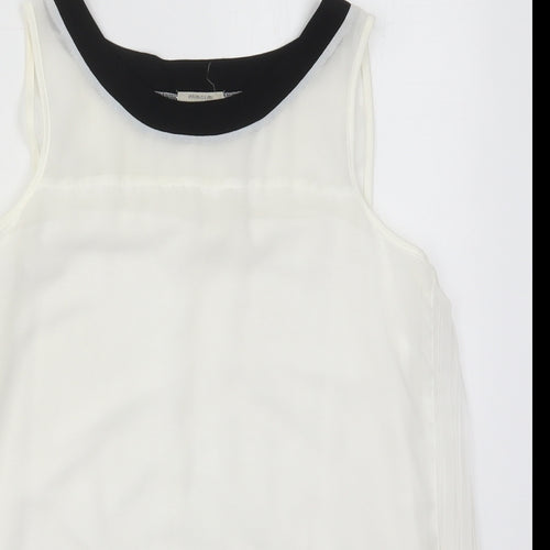 Intimissimi Womens White  Viscose Basic Tank Size M Round Neck