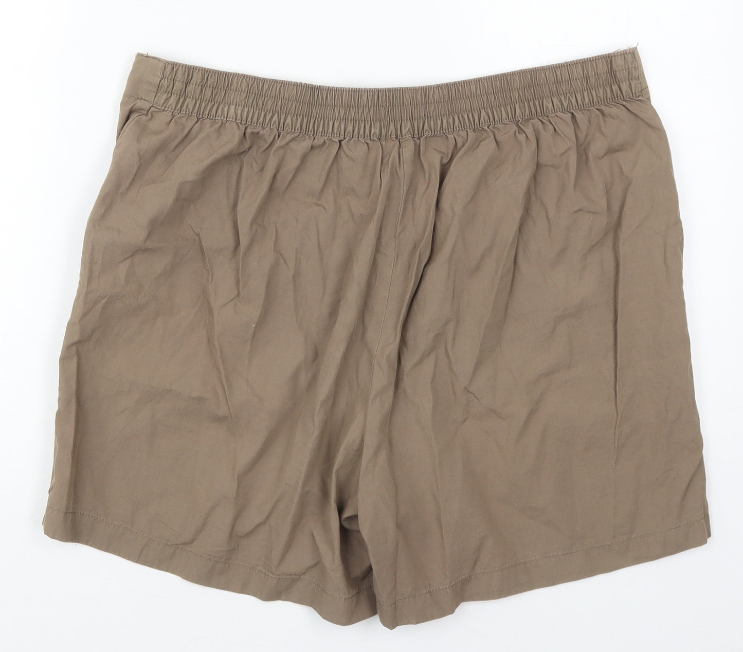 Bonmarché Womens Brown  Cotton Bermuda Shorts Size 16 L5 in Regular Button