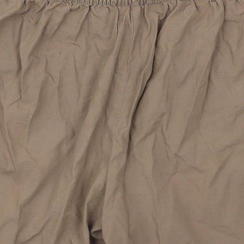 Bonmarché Womens Brown  Cotton Bermuda Shorts Size 16 L5 in Regular Button
