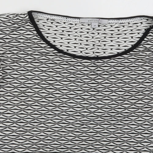 Per Una Womens Black Round Neck Geometric Acrylic Pullover Jumper Size 14