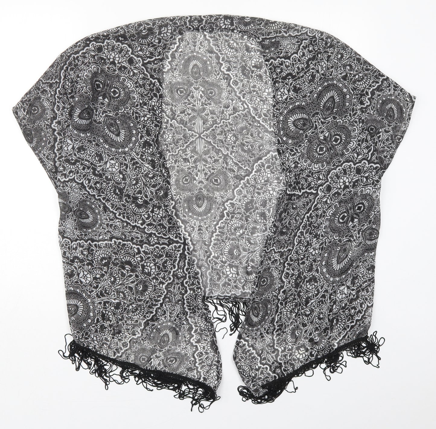 Atmosphere Womens Black Paisley  Kimono Jacket Size S