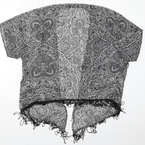 Atmosphere Womens Black Paisley  Kimono Jacket Size S