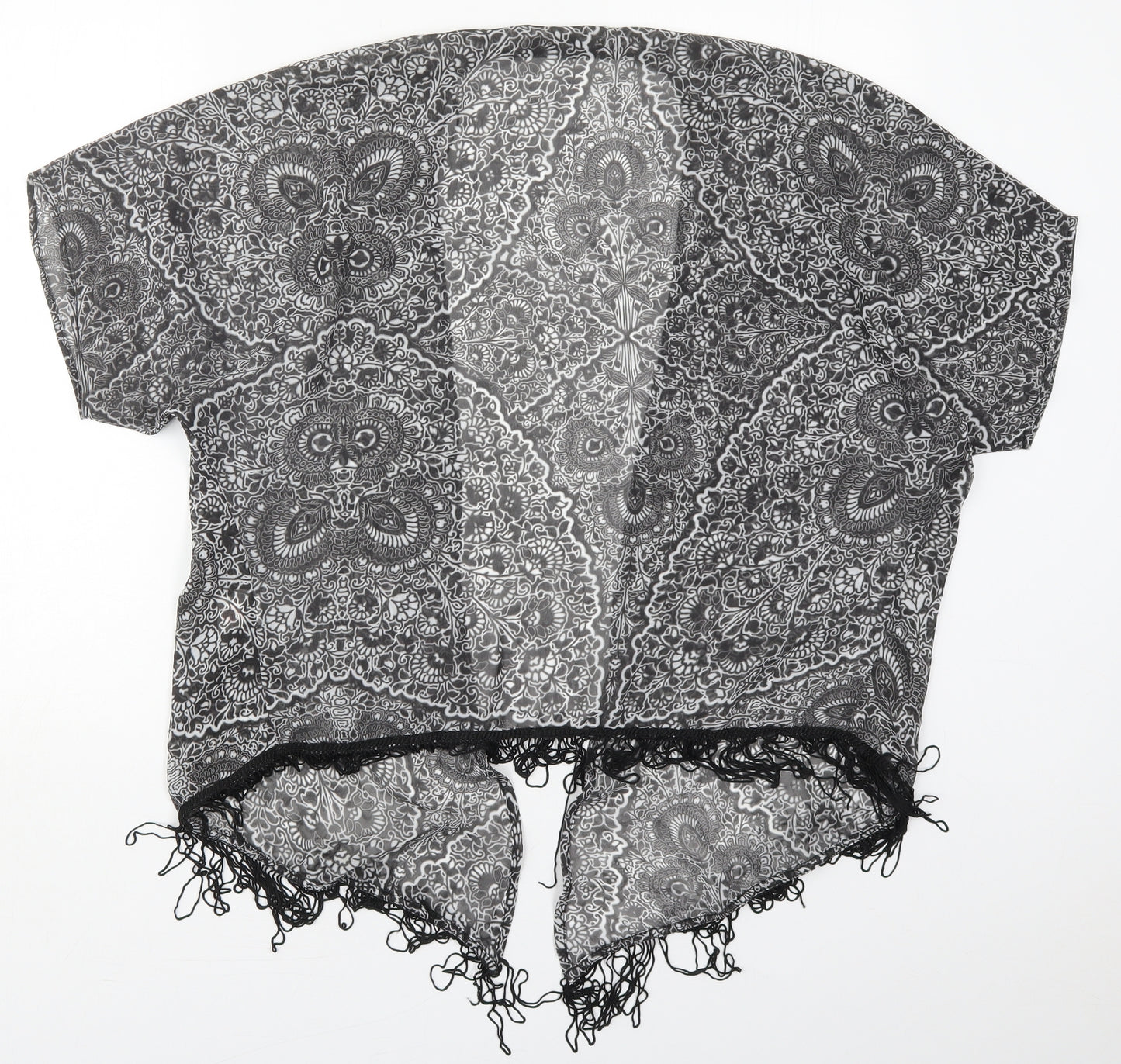 Atmosphere Womens Black Paisley  Kimono Jacket Size S