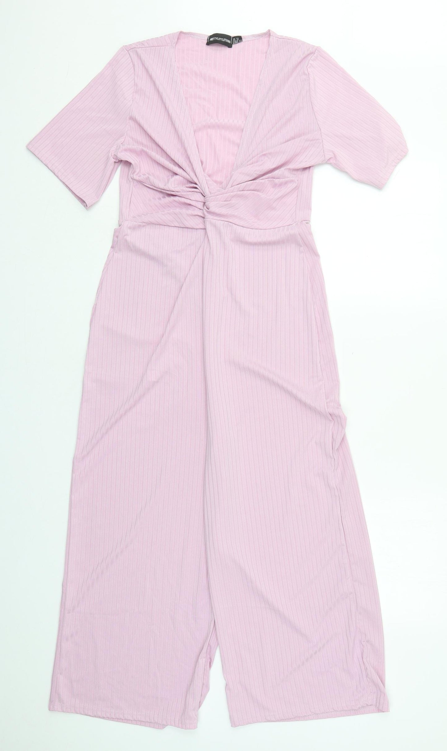 PRETTYLITTLETHING Womens Pink  Polyester Jumpsuit One-Piece Size 14 L21 in Pullover