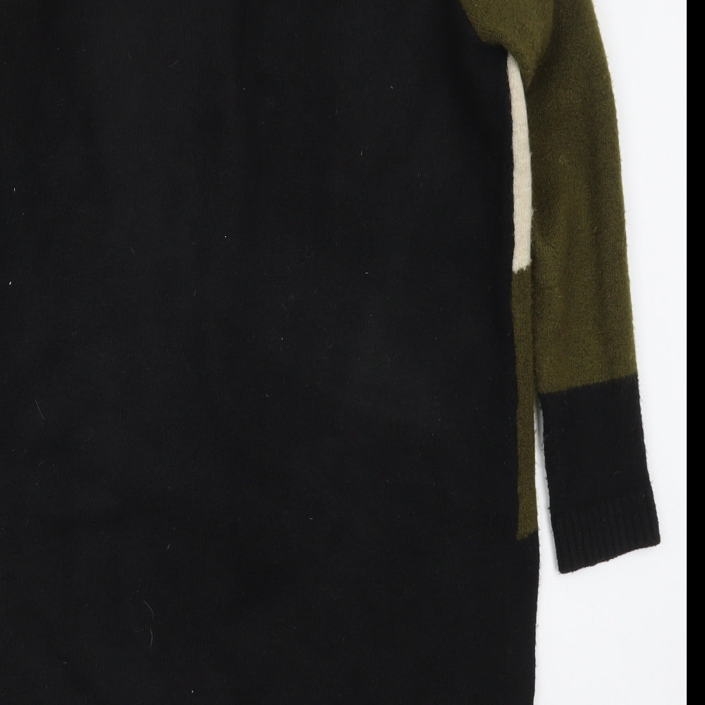 George Womens Green V-Neck Geometric Acrylic Cardigan Jumper Size 14