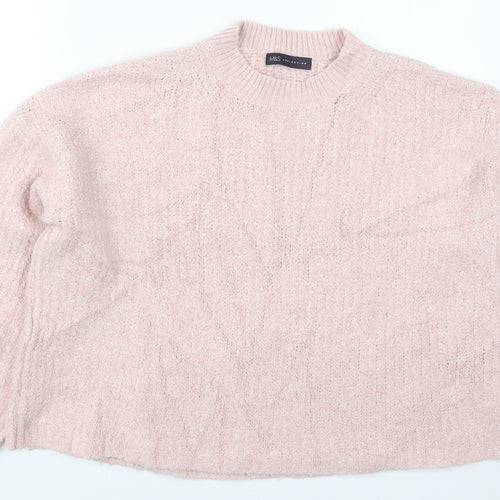 Marks and Spencer Womens Pink Crew Neck  Acrylic Pullover Jumper Size L