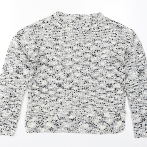 New Look Womens Grey Crew Neck  Acrylic Pullover Jumper Size 10