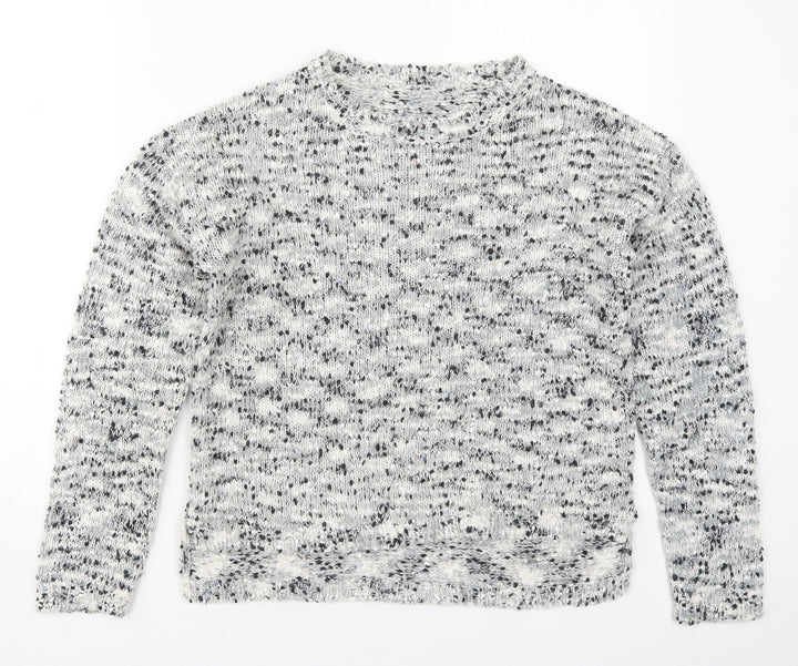 New Look Womens Grey Crew Neck Acrylic Pullover Jumper Size 10